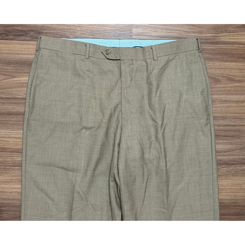 VTG Brooks Brothers Country Club Madison Saxon Wool Dress Pants Tan Sz 39x34 - Picture 9 of 11